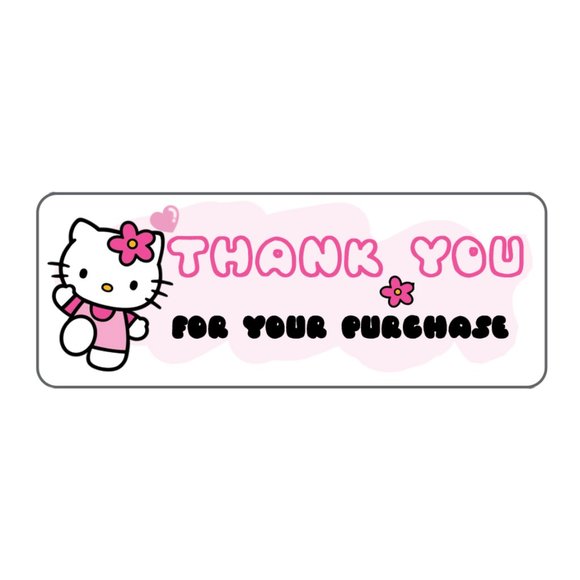 Cute Thank you stickers labels hello kitty - Picture 1 of 2